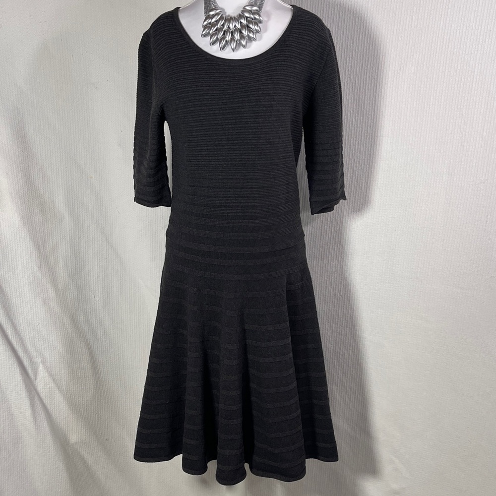 Ivanka Trump Dark Gray Long Sleeve Dress